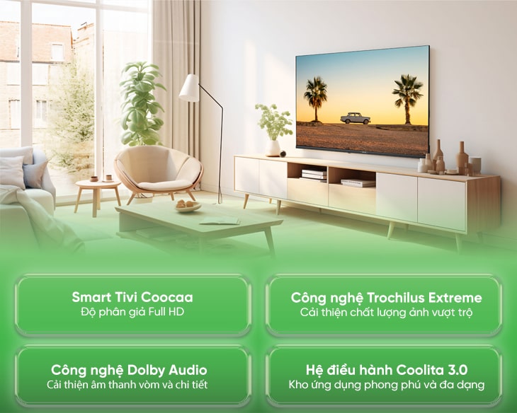 Smart Tivi Coocaa Full HD 43 Inch 43S3U+ model 2024, giá tốt Smart Tivi Coocaa Full HD 43 Inch 43S3U+ model 2024, giá tốt - hình ảnh sản phẩm