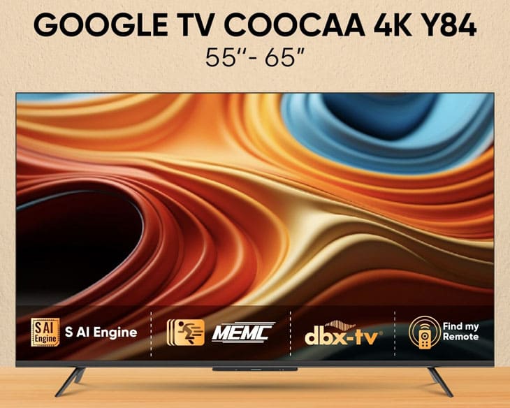Google Tivi Coocaa 4K 65 Inch 65Y84 chính hãng Google Tivi Coocaa 4K 65 Inch 65Y84 chính hãng - hình ảnh sản phẩm