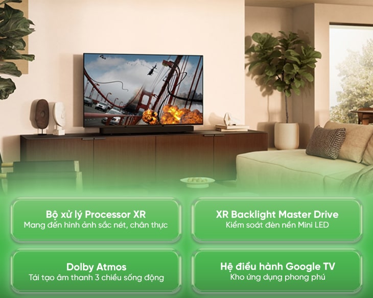 Google Tivi QLED MiniLED Sony 4K 75 inch K-75XR70 Model 2024 Google Tivi QLED MiniLED Sony 4K 75 inch K-75XR70 Model 2024 - hình ảnh sản phẩm