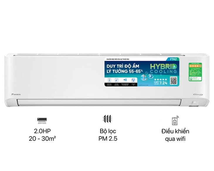 Máy lạnh Daikin Inverter 2 HP FTKZ50VVMV chính hãng, giá tốt Máy lạnh Daikin Inverter 2 HP FTKZ50VVMV chính hãng, giá tốt - hình ảnh sản phẩm