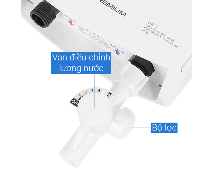 Máy nước nóng trực tiếp Ariston AURES PREMIUM 4.5P IVORY Máy nước nóng trực tiếp Ariston AURES PREMIUM 4.5P IVORY - góc nhìn 3