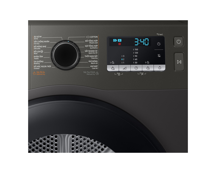 Máy sấy bơm nhiệt Samsung 9 kg DV90TA240AX/SV Giá tốt Máy sấy bơm nhiệt Samsung 9 kg DV90TA240AX/SV Giá tốt - góc nhìn 4