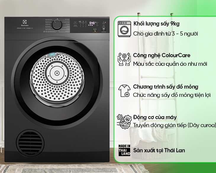 Máy sấy thông hơi Electrolux UltimateCare 9 kg EDS904N3SC Máy sấy thông hơi Electrolux UltimateCare 9 kg EDS904N3SC - hình ảnh sản phẩm