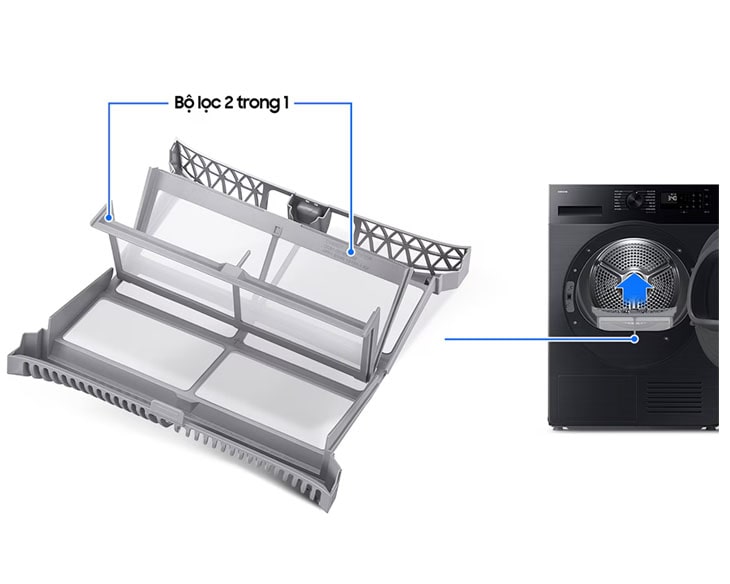 Máy sấy bơm nhiệt Samsung 9 kg DV90CGC2A0ABSV 2025 Máy sấy bơm nhiệt Samsung 9 kg DV90CGC2A0ABSV 2025 - góc nhìn 5