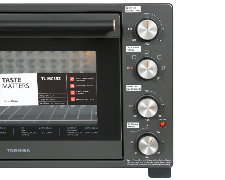Lò nướng Toshiba TL-MC35Z 35 lít chính hãng, giá tốt Lò nướng Toshiba TL-MC35Z 35 lít chính hãng, giá tốt - góc nhìn 2