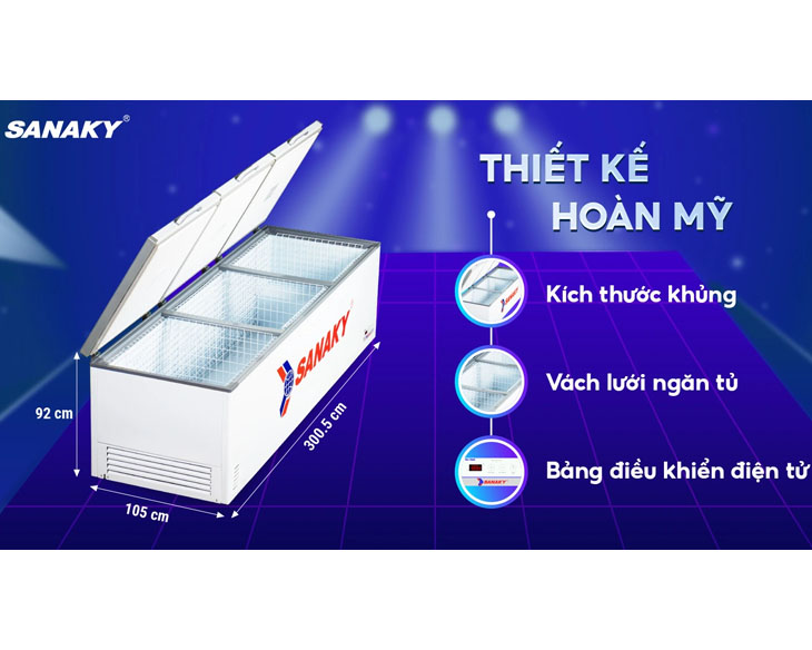 Tủ Đông Sanaky Inverter 1500 lít VH-1799HY3 | Điện máy Phúc Anh Tủ Đông Sanaky Inverter 1500 lít VH-1799HY3 | Điện máy Phúc Anh - góc nhìn 4