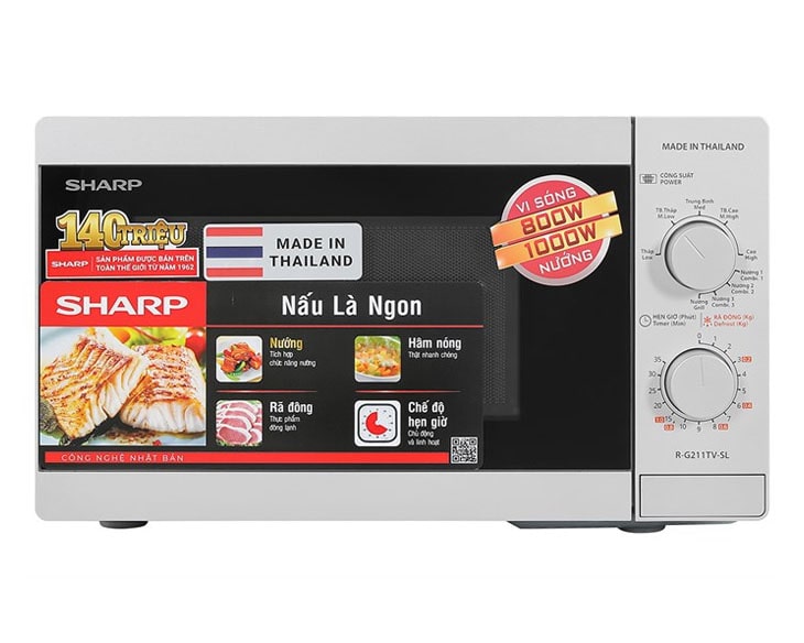 Lò vi sóng có nướng Sharp R-G211TV-SL | Điện máy Phúc Anh - ảnh 1 Lò vi sóng có nướng Sharp R-G211TV-SL | Điện máy Phúc Anh - hình ảnh sản phẩm