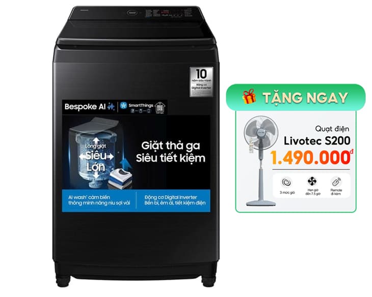 Máy giặt Samsung Inverter Bespoke AI 19 kg WA80F19B9BSV Máy giặt Samsung Inverter Bespoke AI 19 kg WA80F19B9BSV - hình ảnh sản phẩm
