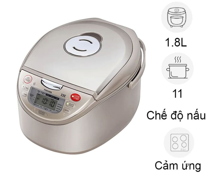 Nồi cơm cao tần Toshiba 1.8 lít RC-18RH(CG)VN chính hãng Nồi cơm cao tần Toshiba 1.8 lít RC-18RH(CG)VN chính hãng - hình ảnh sản phẩm